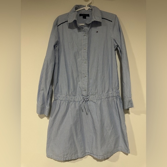 Tommy Hilfiger Kids Ithaca Stripe Shirtdress Sz 8 - Picture 1 of 4